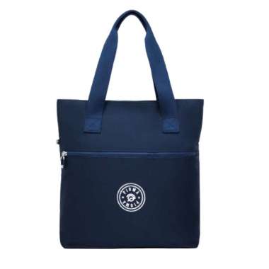 TAS TOTE NYLON WANITA / TAS LAPTOP WATERPROOF / TAS KULIAH LAPTOP IMPORT PIOMA P0039 NAVY