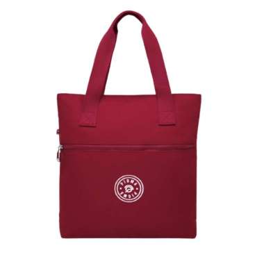 TAS TOTE NYLON WANITA / TAS LAPTOP WATERPROOF / TAS KULIAH LAPTOP IMPORT PIOMA P0039 MAROON