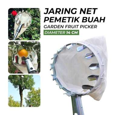 Jaring Petik Buah Mangga / Jaring Net Pemetik Buah / Fruit Picker Collection Head 14 cm - A48 Silver