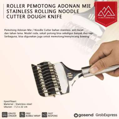 ROLLER PEMOTONG ADONAN MIE STAINLESS ROLLING NOODLE CUTTER DOUGH KNIFE