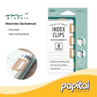 MIDORI Metal Index Clip Bookmark Klip Pembatas Buku Halaman Orange Copper