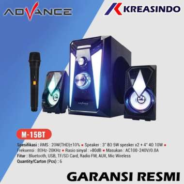 ADVANCE M15BT / M-15BT / M15-BT Speaker Aktif Multimedia Subwoofer + Mic
