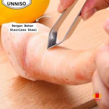 UNNISO-Pinset Alat Pencabut Tulang Ikan Bulu Ayam PP02 Miring