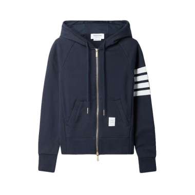 Thom Browne 4-Bar Stripe Zipper Jacket Hoodie Navy 3 Blue