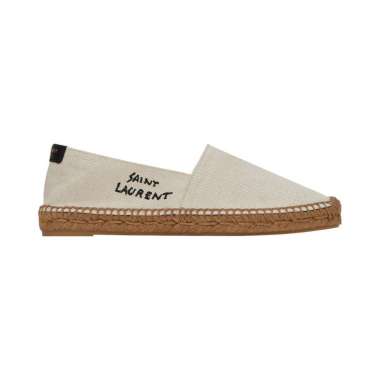 [12.12 Dealcember] Saint Laurent Espa Embroidered in Canvas Natural Beige 43.5 White