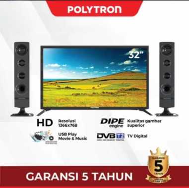POLYTRON LED TV 24 inch PLD 24TV1855 DIGITAL + TOWER SPEAKER - CINEMAX