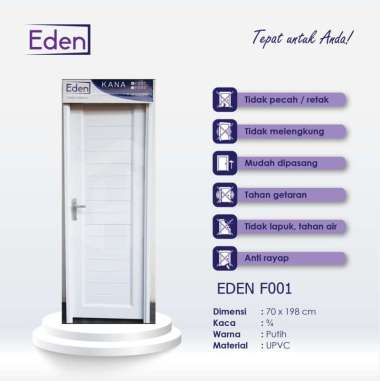 PINTU KAMAR MANDI/ PINTU PREMIUM UPVC EDEN PUTIH