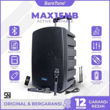 Speaker Portable Baretone MAX 15NB MAX 15 NB 15 Inch 800 Watt Original