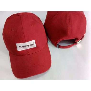Topi baseball cup thanksinsomnia unisex Merah