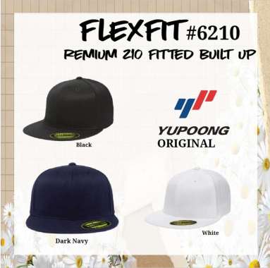 Topi Yupoong Flexfit 6210 Premium 210 Fitted Built Up ORIGINAL