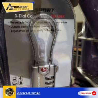 gembok koper tali kawat kabel kombinasi 3 digit/passport/silver Multicolor