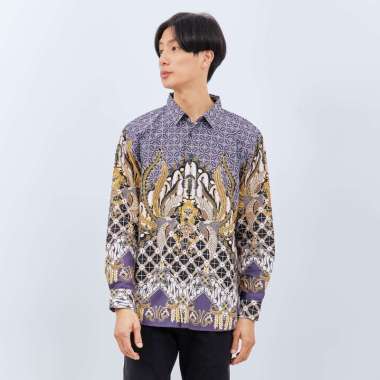 M231 Kemeja Pria Batik Panjang Ungu 3008A XXL