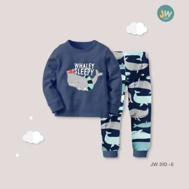 Junior Wardrobe Baju Tidur / Piyama Anak Laki-Laki Whaley Sleepy 2 tahun
