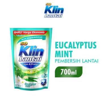 Soklin Pembersih Lantai Clean & Protect Eucalyptus Mint Pouch 700 ml