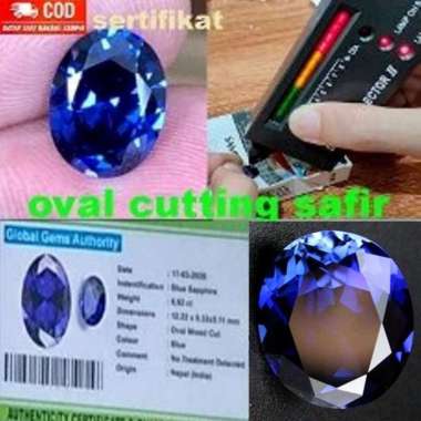 batu permata blue sapphire natural original safir cutting