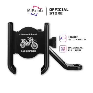 Mipanda Holder Motor Kaca Spion Bahan Besi Metal Universal Holder Spion 03-H2 Spion
