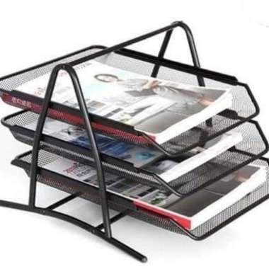 rak kertas dokumen 3 susun elevated letter tray Multicolor