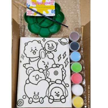 diy mainan edukasi anak perlengkapan mewarnai painting kit set bts