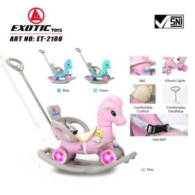 exotic et 2108 mainan kuda kudaan anak unicorn et2108 ride on mode Multicolor