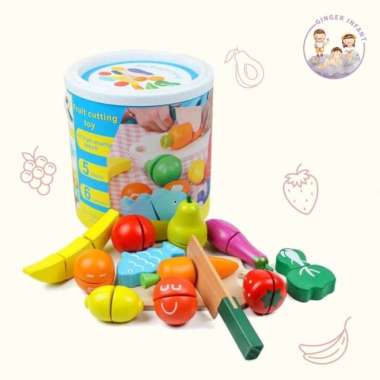 fruit cutting toy mainan potong buah mainan buah kayu mainan edukasi