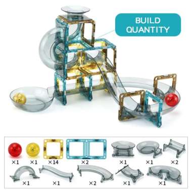 mainan anak edukasi - magnetic tiles building - magnetic tiles marble