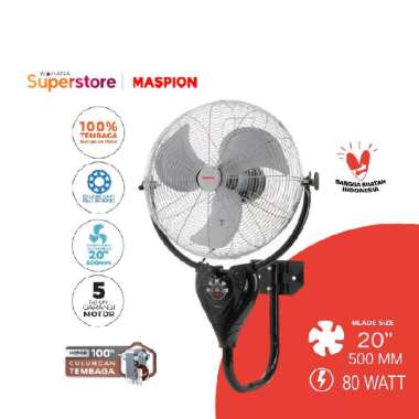 Maspion Kipas Angin Dinding Power Fan Remote 20 Inch - PW-2002 RC - PW-2002 RC | PW2002RC