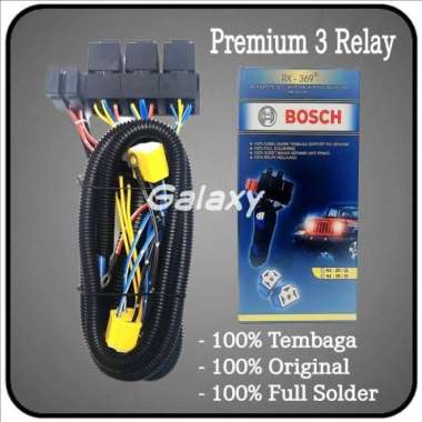 Kabel Set Relay Lampu - 3 Relay 2 Lampu Relay Bosch - Tanpa Bohlam