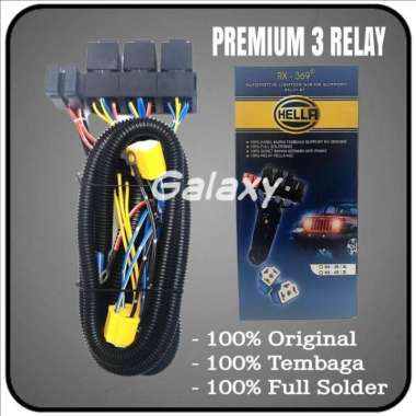 Kabel Set Relay Lampu - 3 Relay 2 Lampu Relay Hella - Hella 60/55