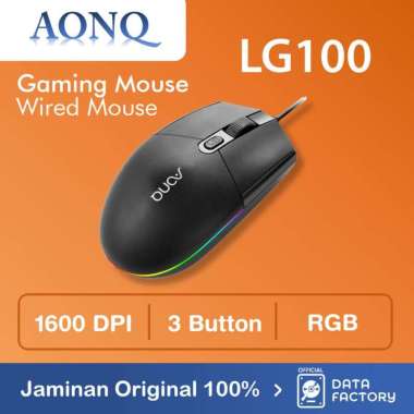 Mouse Gaming Lg100 RGB Mouse Gaming AONQ USB Wired Cable Kabel LG 100