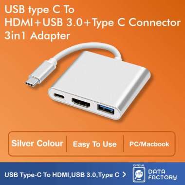 USB type C To HDMI + USB 3.0 + Type C Connector 3in1 Converter Adapter