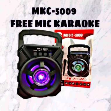 Speaker MKC 5009 Bluetooth Portable Bonus Mic Karaoke Speaker MKC5009 Wireless Musik Radio USB Memor