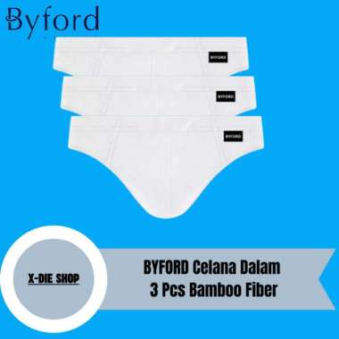 Celana Dalam BYFORD Putih 3 Pcs All White Bamboo Fiber Anti Bakteria L