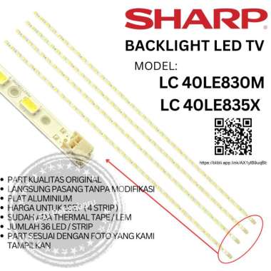 BACKLIGHT LED TV SHARP 40 INC LC 40LE830 M 40LE835 X LAMPU BL SMD