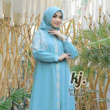 gamis pesta khadijah mode Larisa set Free hijab Sampai Jumbo Jumbo Wardah