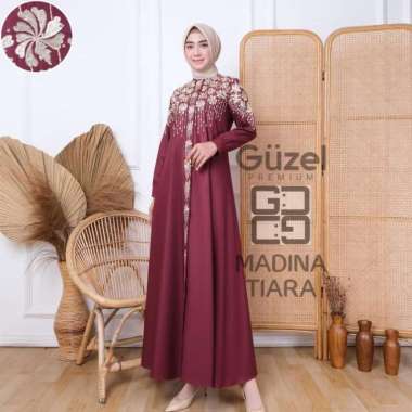 gamis pesta Guzel Madina Tiara original fashion muslim XL Maroon