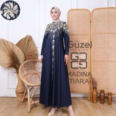 gamis pesta Guzel Madina Tiara original fashion muslim XL Navy