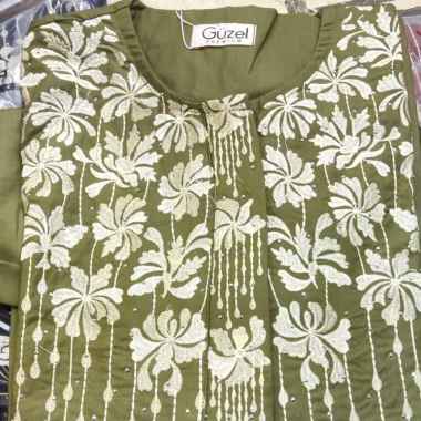 gamis pesta Guzel Madina Tiara original fashion muslim M Olive