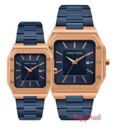 CHRIST VERRA CV922289 Jam Tangan Stainless Steel PRIA Blue Rosegold