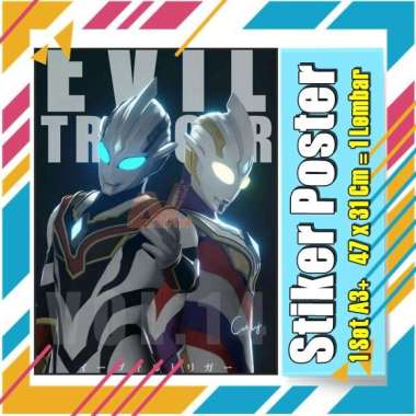 Stiker Label Ultramen Blu Ace Titas Legend Rosso Tregear Tiga Cosmos Mebius Nexus EvilA3+ Buku Pelajaran Anak Vol-110 No 10 Poster