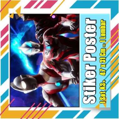 Stiker Label Ultramen Blu Ace Titas Legend Rosso Tregear Tiga Cosmos Mebius Nexus EvilA3+ Buku Pelajaran Anak Vol-110 No 4 Poster