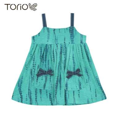 TORIO Sleeveless Top Green Tie Dye Baju Atasan Anak Perempuan 6-7 tahun