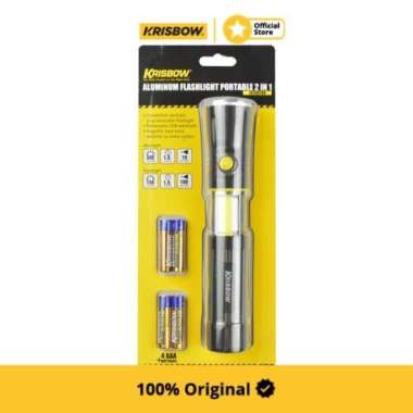 Krisbow Lampu Senter Aluminium Led Flashlight 300 Lm 4Xaaa