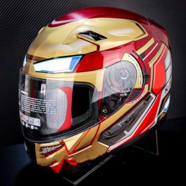 Helm Kyt K2 Rider Marvel Iron Man Red Maroon Gold K2Rider Fullface Multicolor