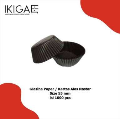 KERTAS CUP CAKE NASTAR / ALAS KUE NASTAR / GLASINE HITAM 55 MM hitam