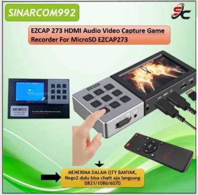 Ezcap-Boîtier d'enregistrement vidéo avec écran LCD, 273 HD, 1080P, 60fps,  HDMI, carte d'acquisition