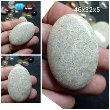 Akik Natural Batu Motif Gambar Bunga Teratai Lotus Putih Unik Antik