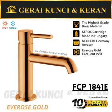PALOMA FCP 1841E Keran Wastafel Cuci Tangan Kran Air Panas Dingin Everose Gold