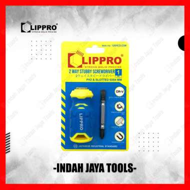 LIPPRO 126HCS CEBOL Obeng Bolak Balik + - Stubby 2 Way Screwdriver PH2