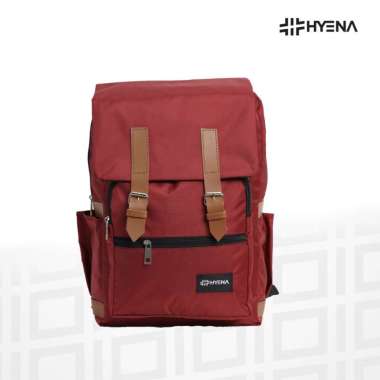 Hyena - Backpack Tas Kuliah Fashion Pria Wanita Ransel Sekolah SMP SMA (YN68 Colyn) Maroon