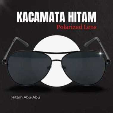 Aoron Kacamata Hitam Sunglasses Polarized Lens - Rb2132 Grade A (Kode B17)) Hitam Abu-abu